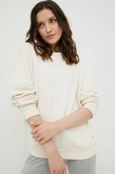 Reebok Classic cotton sweatshirt women's beige color