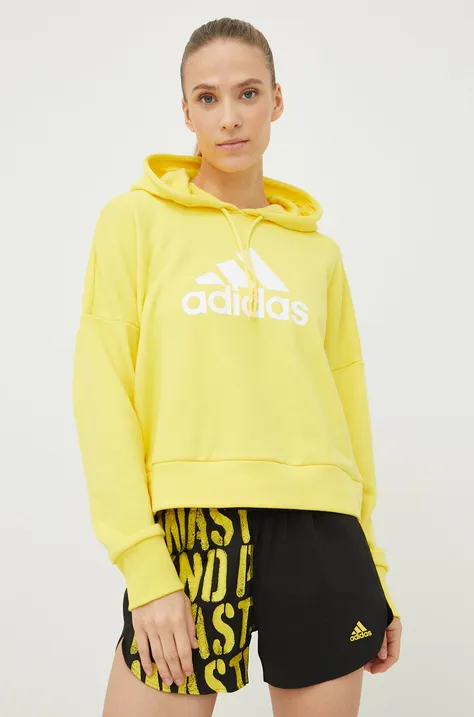 Βαμβακερή μπλούζα adidas Performance γυναικεία, χρώμα: κίτρινο,