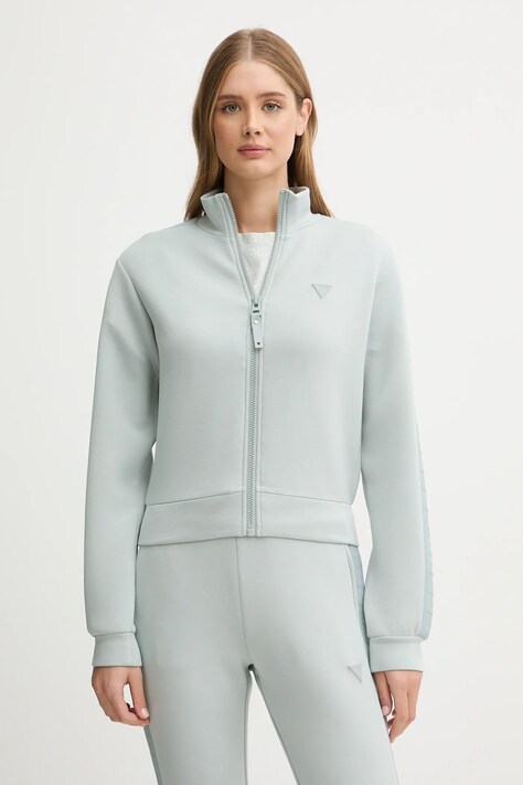 Guess bluza NEW ALLIE damska kolor niebieski gładka V2YQ17 K7UW2