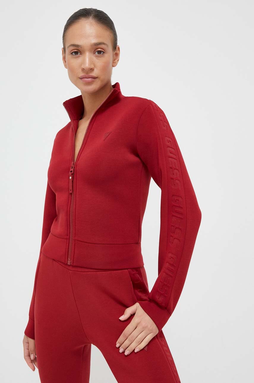 Guess bluza damska kolor czerwony gładka
