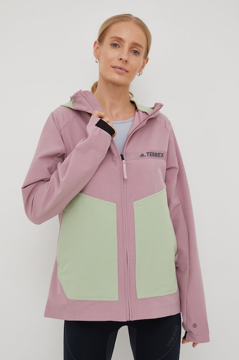 adidas TERREX jachetă de exterior culoarea roz