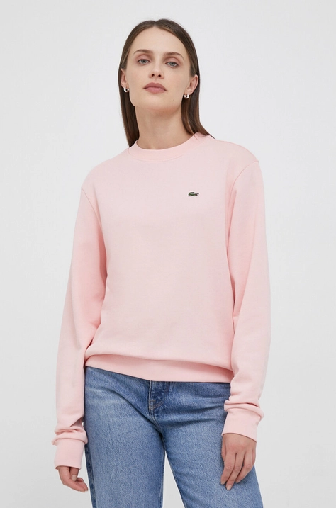 Lacoste sweatshirt women's pink color