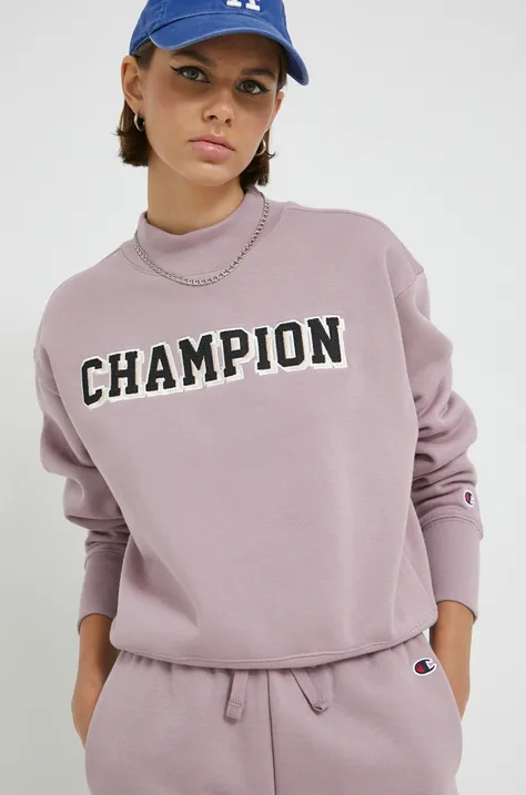 Champion bluza damska kolor fioletowy gładka 115439-EBY
