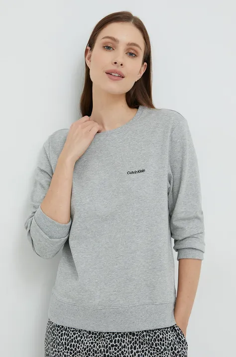 Tričko s dlhým rukávom Calvin Klein Underwear šedá farba, 000QS6870E