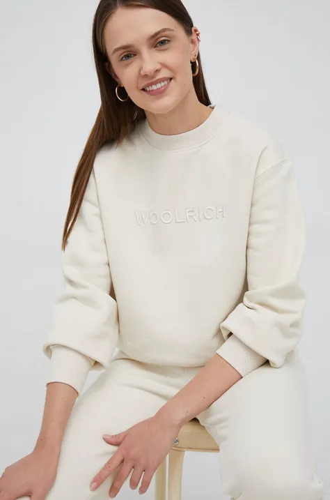 Woolrich sweatshirt women's beige color