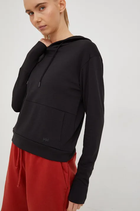 Športni pulover Helly Hansen Lifa Tech ženski, črna barva s kapuco