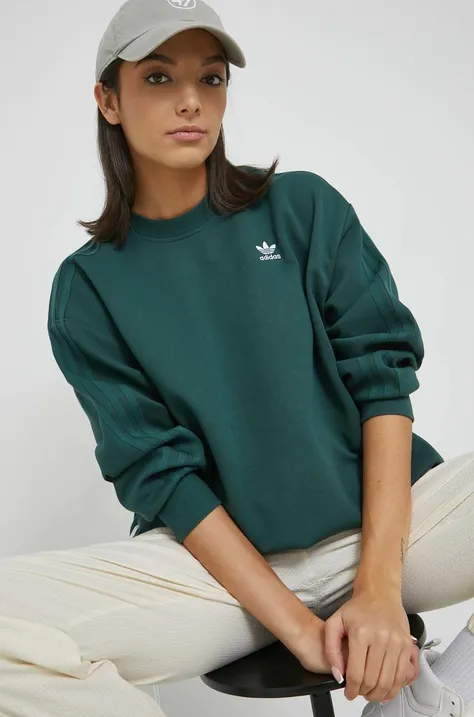 Pulover adidas Originals Always Original ženski, zelena barva