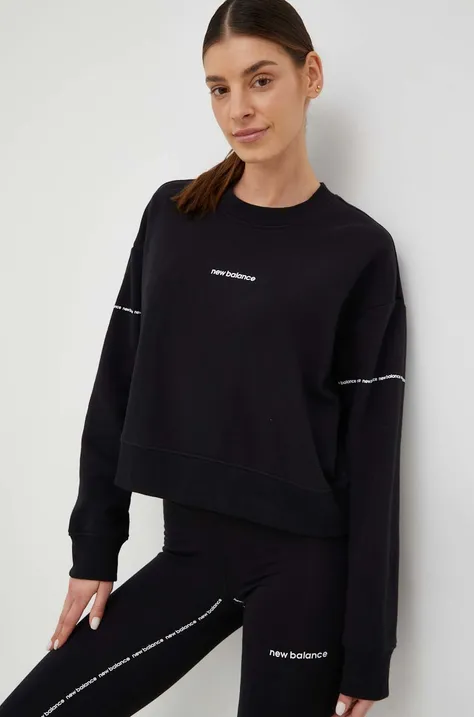 Bluza New Balance ženska, črna barva