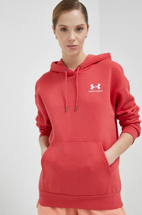 Mikina Under Armour 1373033-690, dámska, červená farba, s kapucňou, jednofarebná