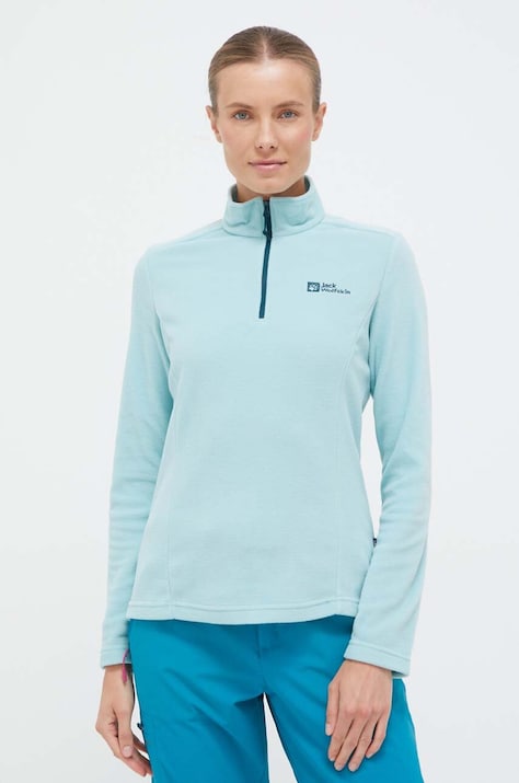 Спортивна кофта Jack Wolfskin Taunus колір бірюзовий однотонна