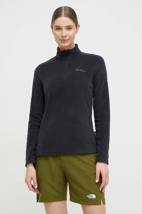 Jack Wolfskin hanorac Taunus culoarea negru, uni 1709532