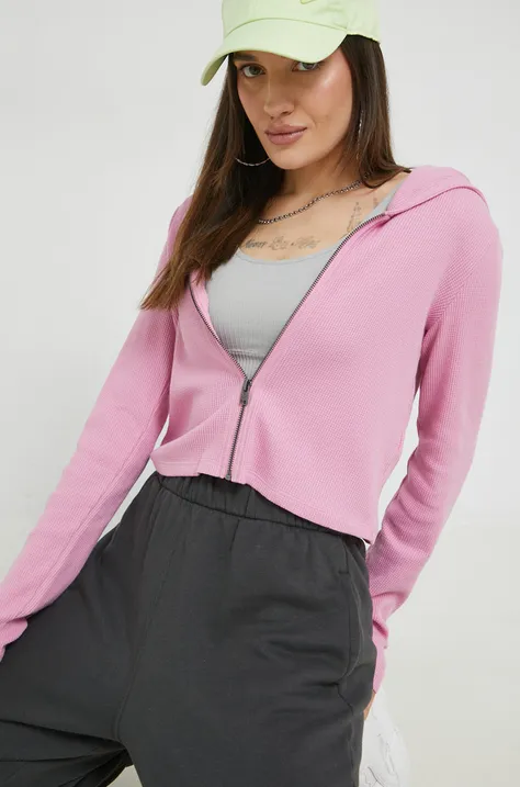 Bluza Hollister Co. ženska, vijolična barva, s kapuco