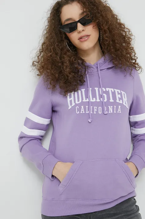 Hollister Co. felső lila, női, nyomott mintás, kapucnis