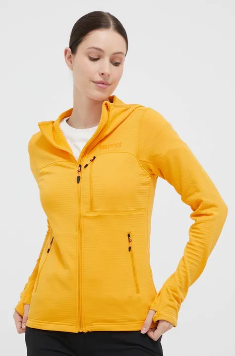 Športni pulover Marmot oranžna barva, s kapuco