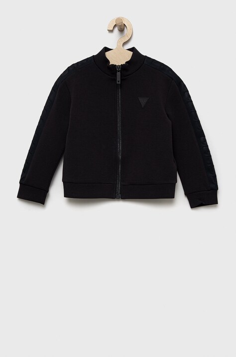 Detská mikina Guess tmavomodrá farba, jednofarebná