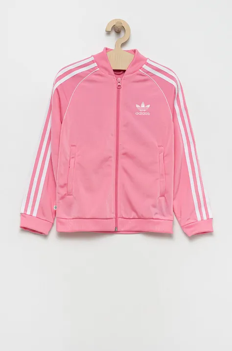 adidas Originals bluza dziecięca kolor różowy z aplikacją