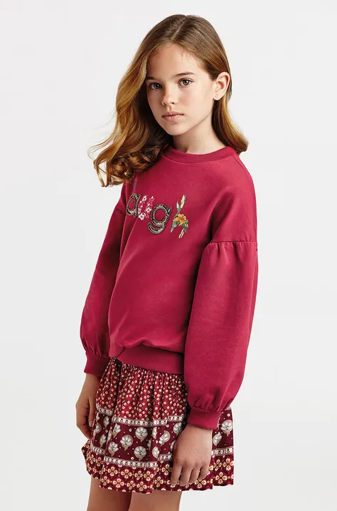 Mayoral bluza dziecięca kolor fioletowy z nadrukiem