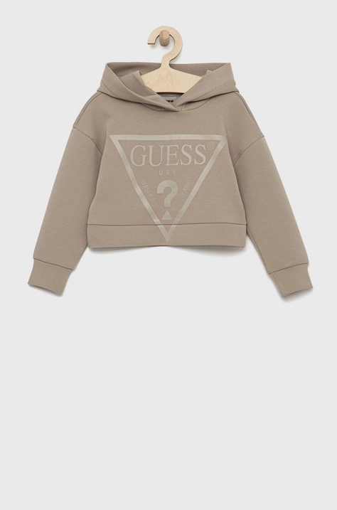 Дитяча кофта Guess колір бежевий з принтом