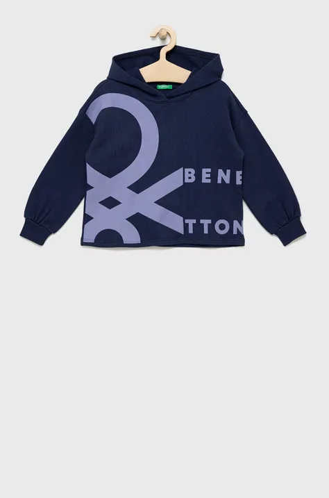 Детская хлопковая кофта United Colors of Benetton цвет синий узор