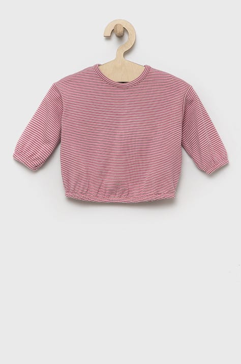 United Colors of Benetton bluza copii culoarea roz, modelator