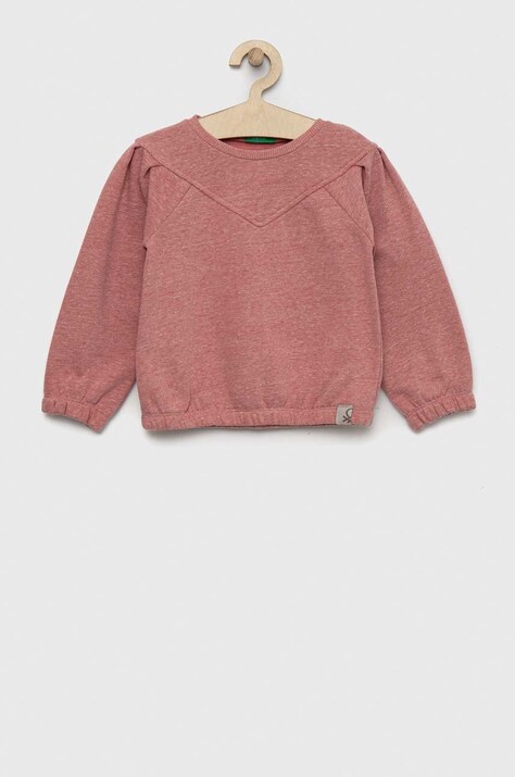 Дитяча кофта United Colors of Benetton колір рожевий однотонна