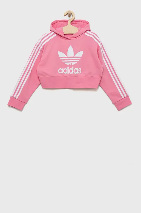 Detská mikina adidas Originals ružová farba, s nášivkou