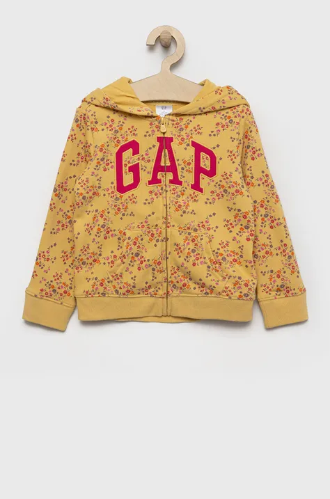 GAP bluza copii culoarea galben, cu imprimeu