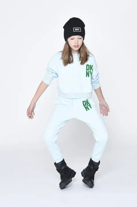 Παιδική μπλούζα DKNY χρώμα: πράσινο,