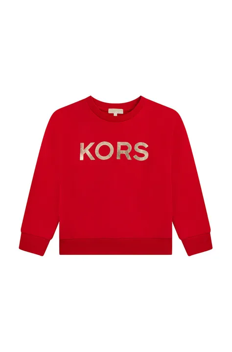 Michael Kors bluza bawełniana dziecięca kolor czerwony z nadrukiem