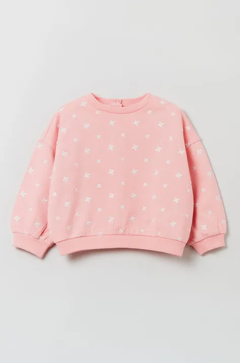 Bombažen pulover za dojenčka OVS roza barva,
