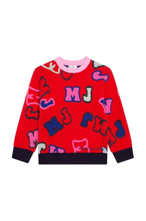 Otroški pulover Marc Jacobs rdeča barva,