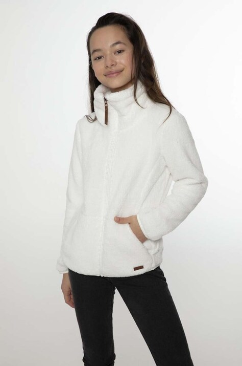 Detská mikina Protest biela farba, jednofarebná