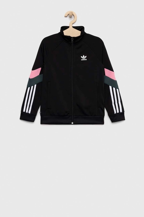 Otroška mikica adidas Originals črna barva,