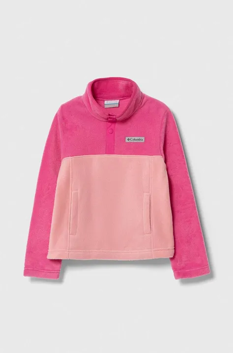 Columbia bluza dziecięca kolor różowy gładka
