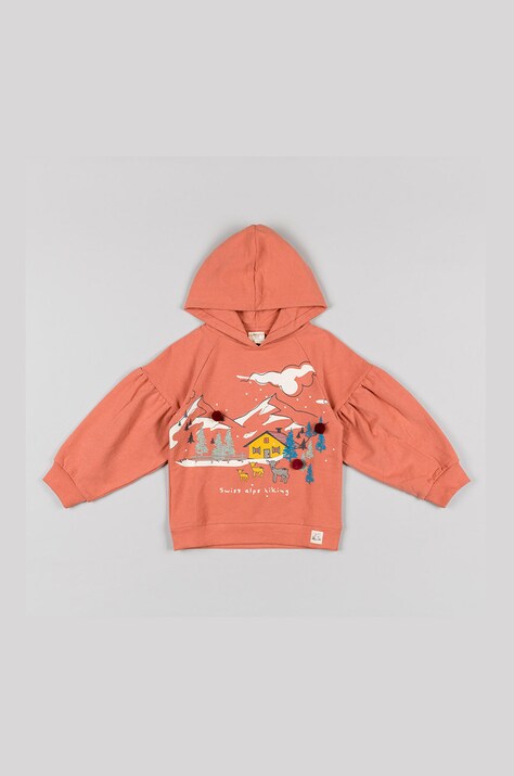 zippy bluza copii culoarea roz, cu imprimeu