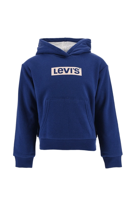 Παιδική μπλούζα Levi's χρώμα: ναυτικό μπλε, με κουκούλα