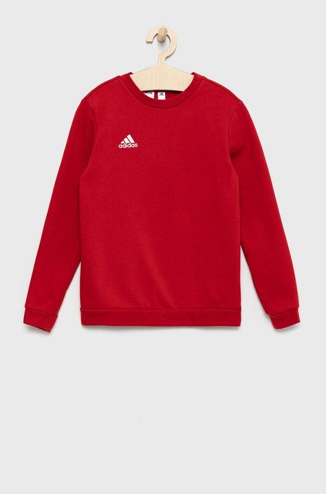 Dětská mikina adidas Performance H57473 červená barva, hladká