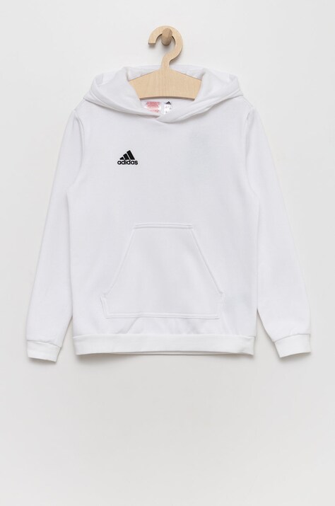 Dětská mikina adidas Performance HG6303 bílá barva, hladká