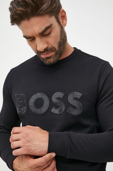 Βαμβακερή μπλούζα BOSS