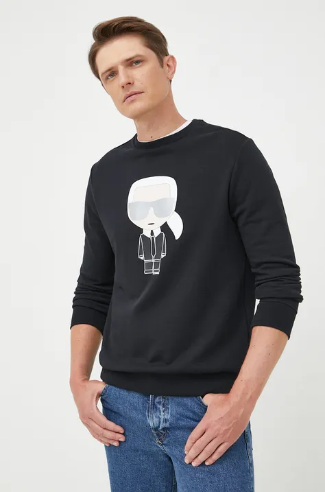 Karl Lagerfeld bluza bawełniana 500951.705071 męska kolor czarny z nadrukiem