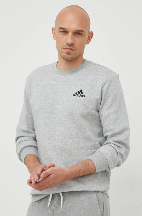 Кофта adidas мужская цвет серый с аппликацией