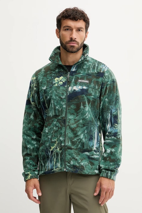 Športni pulover Columbia Steens Mtn Print zelena barva
