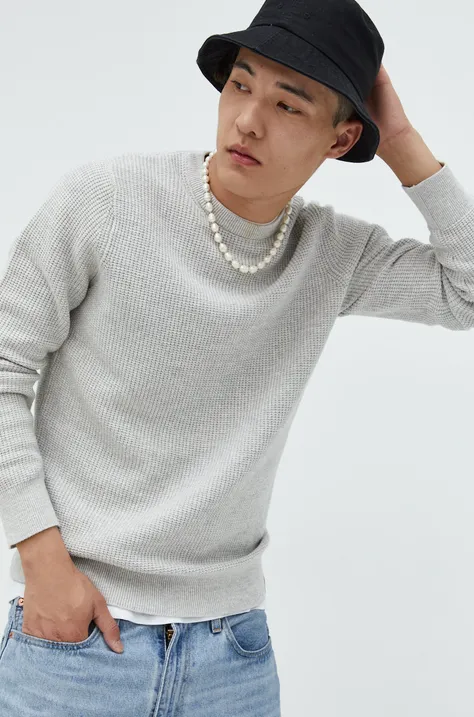 Superdry sweter bawełniany męski kolor szary lekki