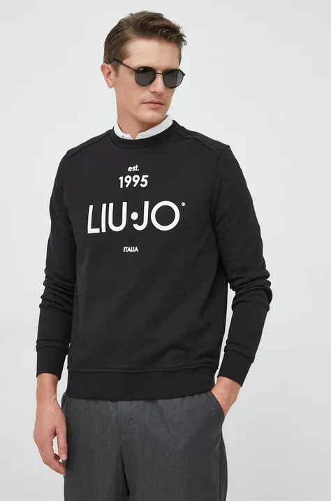 Bombažen pulover Liu Jo moška, črna barva