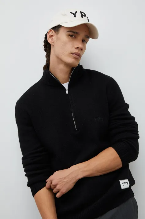 Young Poets Society sweter z domieszką wełny męski kolor czarny