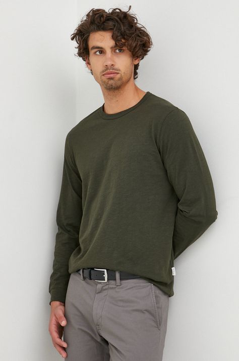 Βαμβακερή μπλούζα με μακριά μανίκια Selected Homme