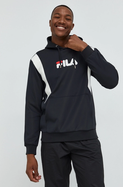 Fila bluza barbati, culoarea negru, cu imprimeu