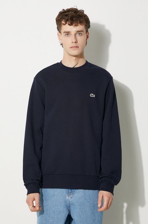 Кофта Lacoste чоловіча колір синій однотонна SH9608-132