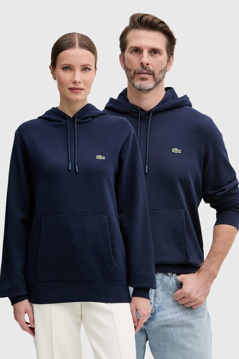 Lacoste bluza z kapturem bawełniana granatowa SH9623