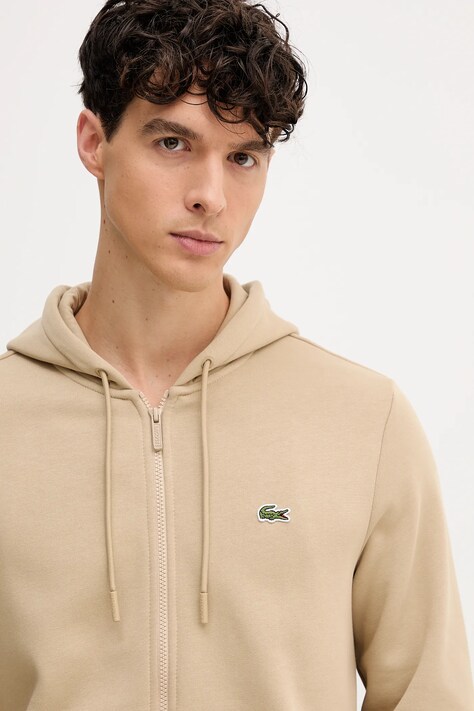 Lacoste кофта з капюшоном чоловіча з бавовною — AW22-BLM0SE, бежевий — фото 4